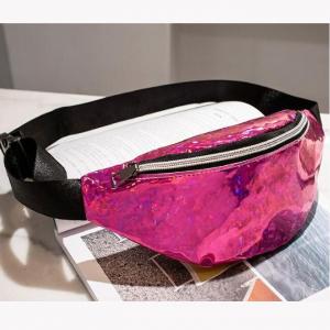 Cheap Faux Leather Sequined Women Mens Waist Bag With Zip wholesale