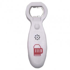 China Flat Bar Beer Bottle Opener 50g Music Plastic Metal Sensor Switch Customized 22*35mm on sale