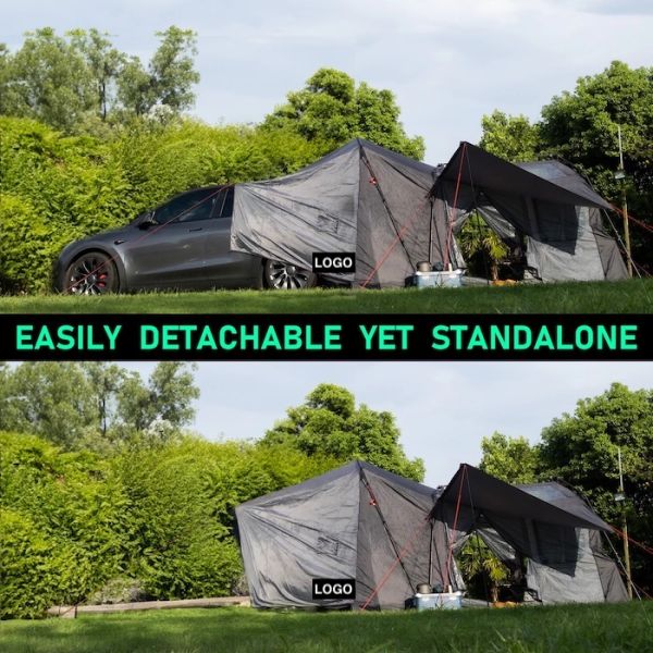 Lightweight Coated Polyester PoFiberglass Camping Tent For Tesla 3 Season Waterproof Grey Model Quick 10 Minute Setup