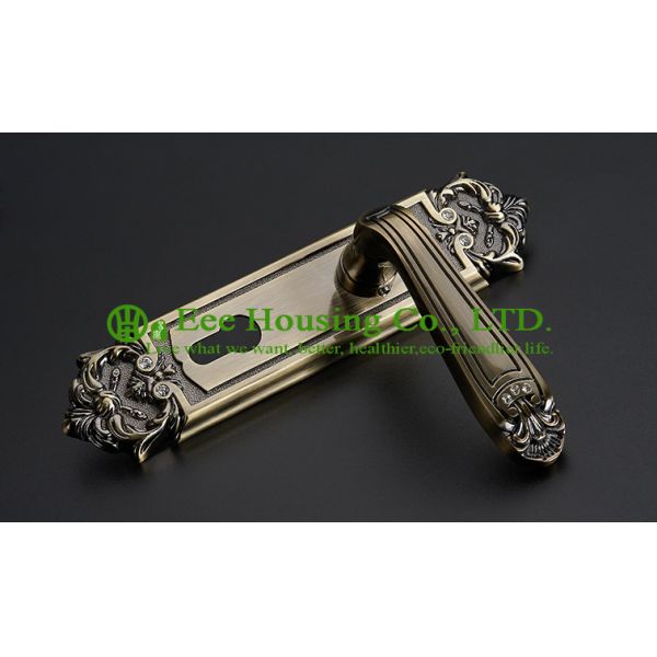Mortise lock for timber door,Interior Door Locks factory,Antique Brass finish,Bedroom lock