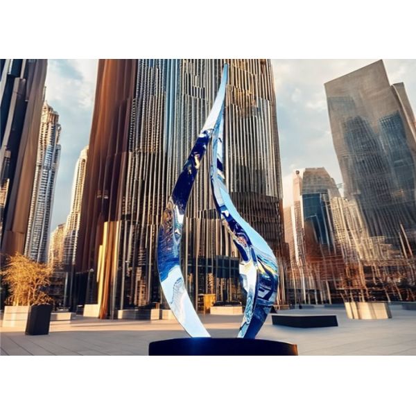 Large Outdoor Garden Abstract Art Metal Mirror Polished Stainless Steel Sculpture Hotels Outdoor Metal Crafts