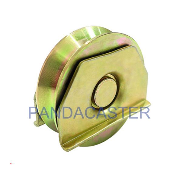 4 Inch Steel V Groove Track Rollers 98mm Sliding Gate Roller Wheels With Fixing Clip