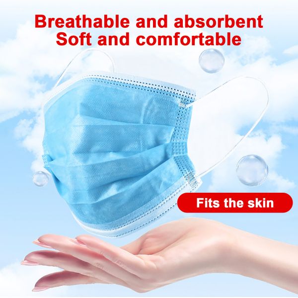 High Filtration 3 Ply Face Mask Latex Free Eco Friendly Food Processing Use