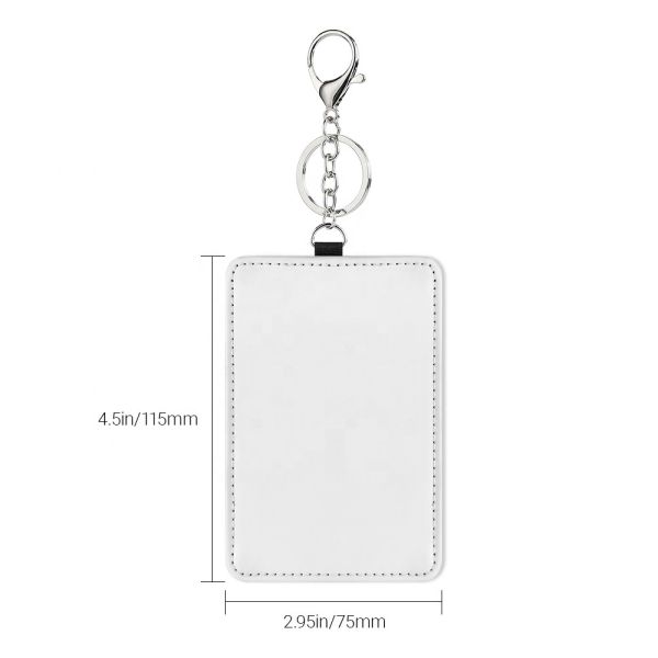Sublimation Custom Blank ID Card Holder Luggage Tag Keychain Diy Custom Pu Leather Sublimation Card Holder
