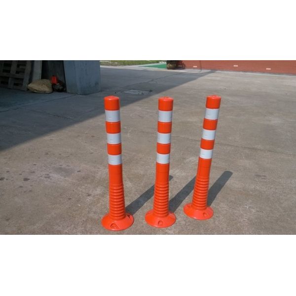 Warning Spring Post PU 750mm Orange Flexible Traffic Bollard Reflective Delineator Post