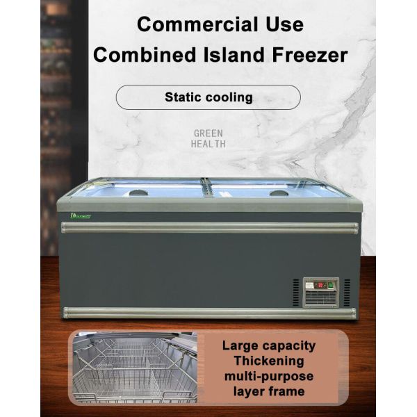 530L Frost Free Chest Freezer Fan Cooling Sliding Door Island Freezer