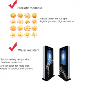 Highly Durable Outdoor Digital Kiosk 49" Solid Structure Withstand Rain Dust