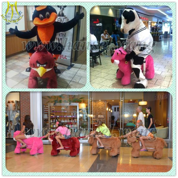 Hansel CE certificated plush electric animal rides for shopping center