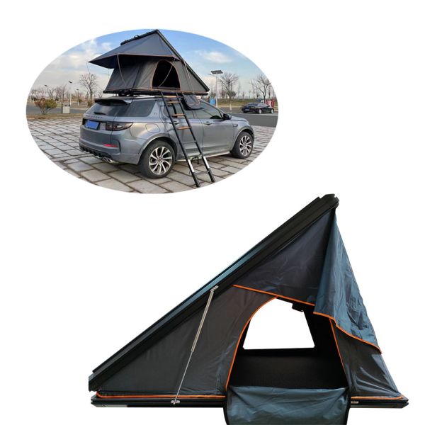 2022 Hot Style Gel Coated Aluminum Alloy Shell Car Roof Top Tent 210*143*163cm for Camping