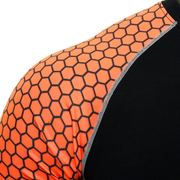 Anti UV Custom Rash Guard Black Color Unisex Full Dye Sublimation Soft