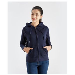 Unisex long sleeve winter rib cuff zipper up hoodies