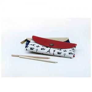 Cheap Pu Leather Student Pencil Pouches Printed , Fabric Pencil Holder Soft Stationery wholesale