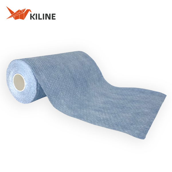 Wood Pulp PP Rolled Commercial Cleaning Wipes Disposable Blue Color Customized