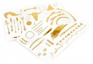 China Gold & Silver Metallic Temporary Bling Tattoos on sale