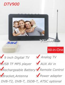 Cheap DTV900-DVBT2 9 inch Digital TV Analog TV USB TF MP5 player AV in Rechargeable Battery wholesale