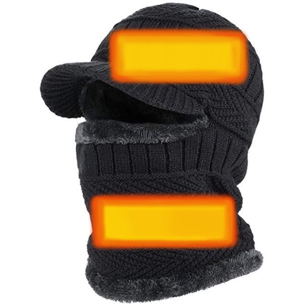 Multifunction Electric Heated Hat , SHEERFOND Rechargeable Electric Beanie Hat