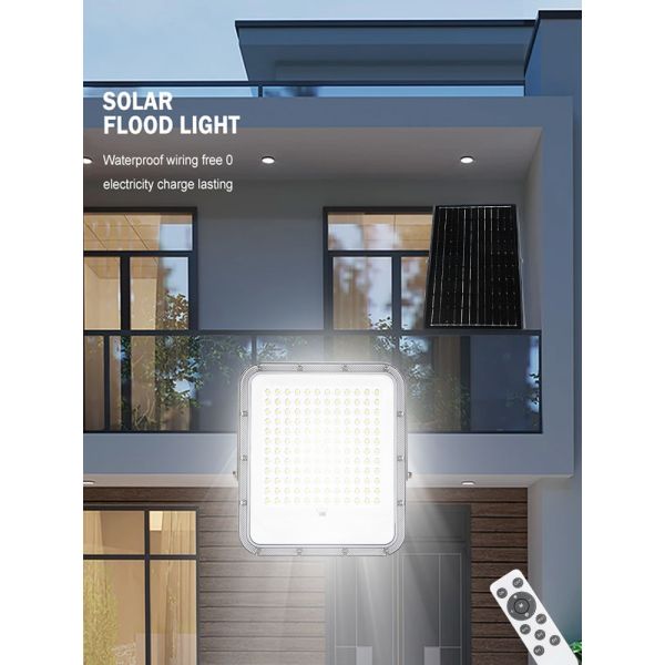 KCD Aluminum Dusk To Dawn White Deamable Brightest Solar Flood Lamp Garden Solar Flood Lights IP67 100w Motion Sensor