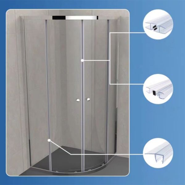Bathroom Shower Door Seal Strip Anti Corrosion Shower Door Sweep Lightweight