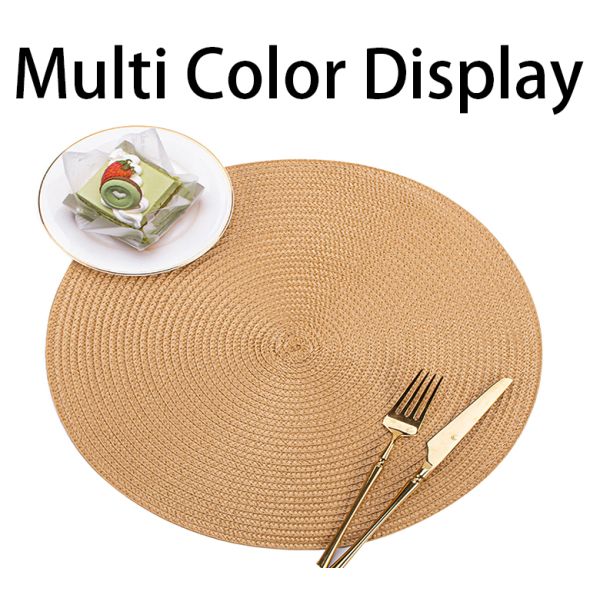 Kitchen Room Space Luxury Golden Waterproof PVC Round Christmas Dining Table Place Mats