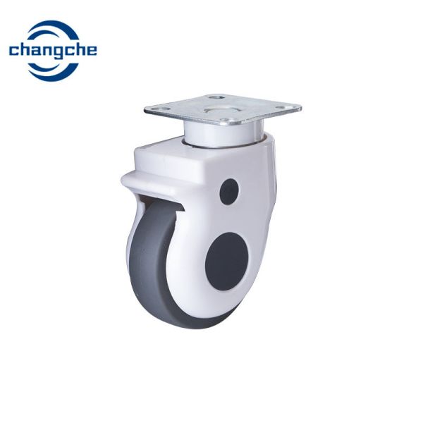 4 Inch Hospital Bed Caster Wheels Beige Locking 125mm Twin Wheel Hospital Castor TPR