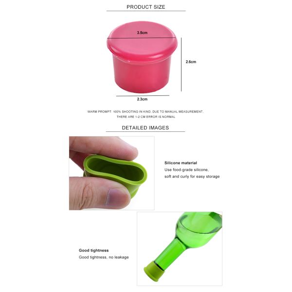 OEM Non Toxic Reusable Silicone Wine Bottle Caps
