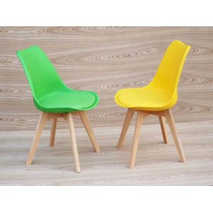 Cheap Modern Ergonomic Eames Dining Chair With Beech Wooden Legs wholesale