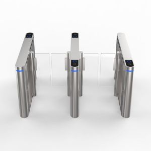 SS304 Servo Motor Control Pedestrian Fastlane Waist High Turnstile