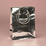 Gold / Metallic Paper Jewelry Gift Bags Biodegradable Paper European Totes