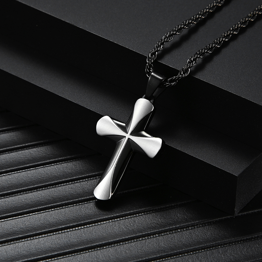 Jewelry Main Material Stainless Steel Bible Prayer Cross Pendant with Chain Necklace for Men Anniversary Occasion