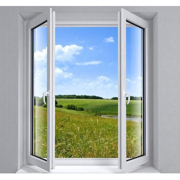 Customized Size PVC / UPVC Casement Windows Hurricane Proof Impact Windows Glass Double Function 37*50