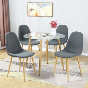Cheap Modern Textile Fabric Metal Frame Dining Chairs Luxury wholesale