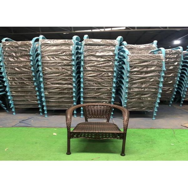 Metal Wicker Rattan Stackable Chairs For Patio Outdoor Dining