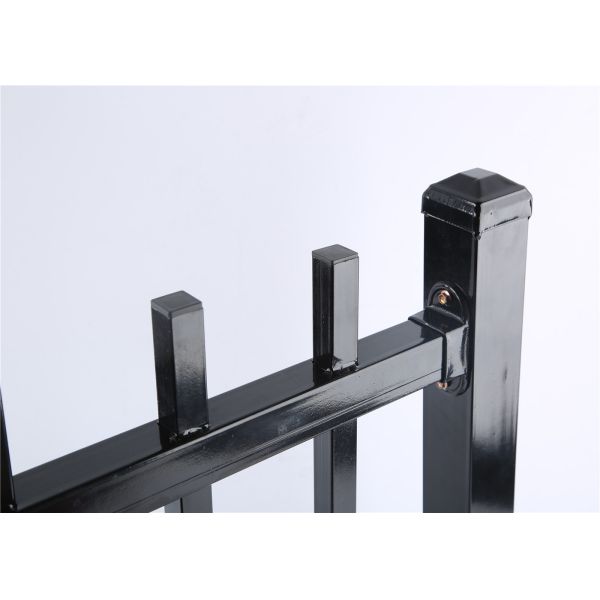 2.1mx2.4m rail 40mm she tube Australia Black Heavy Duty Welded Security garrison steel picket fencing/Garrison Fence Pan