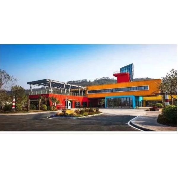 2 Floors Steel Prefab House Family Living With Parking Lot Glass Door