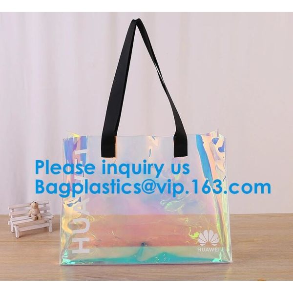 Women Summer Beach Bag Vinyl PVC Transparent Small Tote Handbags Shopping Shoulder Bags
