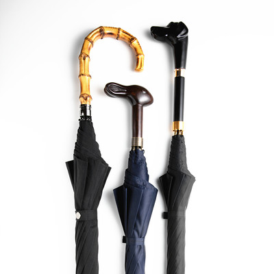 Carved umbrella with black walnut and beech handle wood handle curved handle umbrella