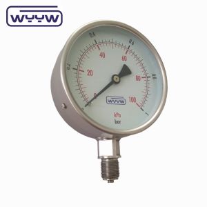 100mm SS304 Stainless Steel Pressure Gauge Hydraulic Pressure Gauge Manometer