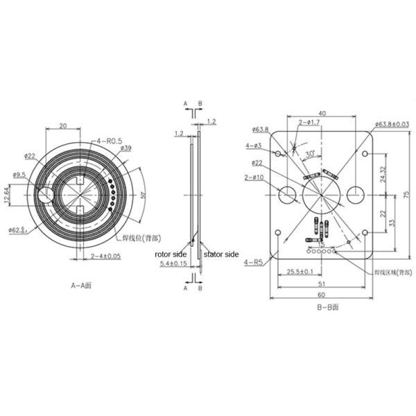 3D Total Station Pancake Slip Ring Rotary Joint / Platter Slip Ring