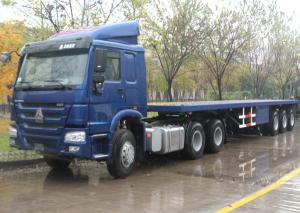 China Container Chassis Trailer Flat Bed Trailors , Skeleton Semi Low Bed Semi Trailer on sale