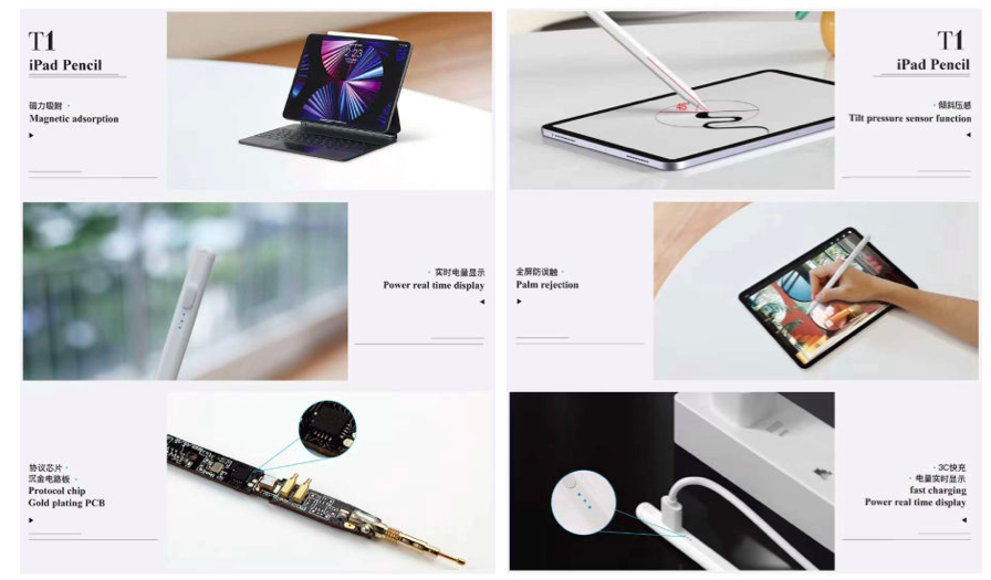 High Sensitive Laptop Bag Accessories , Capacitive Stylus Touch Pen Palm Rejection