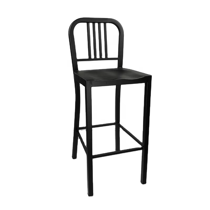 Metal bar stools in kitchen counter application