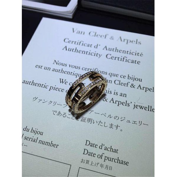 Luxury jewe factory parentesi series ring 18k white gold yellow gold rose gold diamond ring