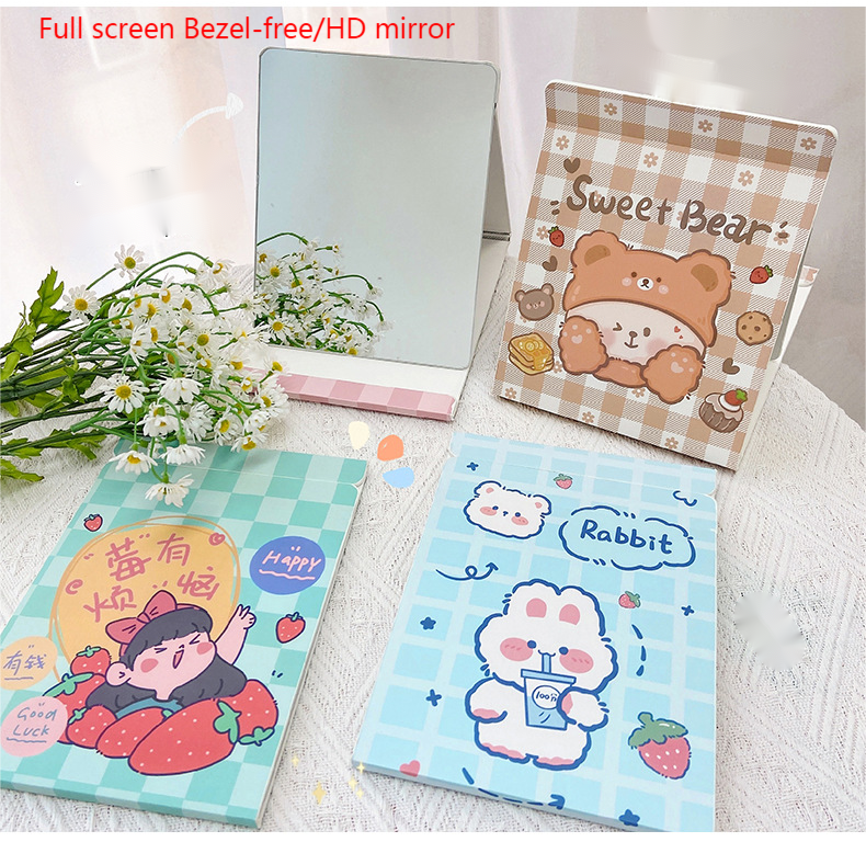 Extra LOGO Yes Heart Shaped Travel Cosmetic Small With Logo Mirror For Easy Touch-Ups