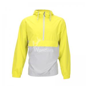 China Mens Lightweight Waterproof Jacket 1/4 Zip Packable Hooded Rain Jacket on sale