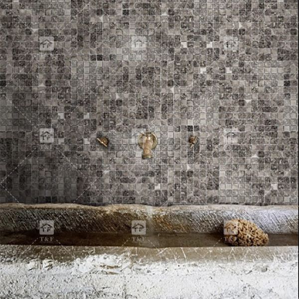 Natural Marble Stone Mosaic Tile Bathroom Floor Tile Fish Pond Tile Antique Background Wall