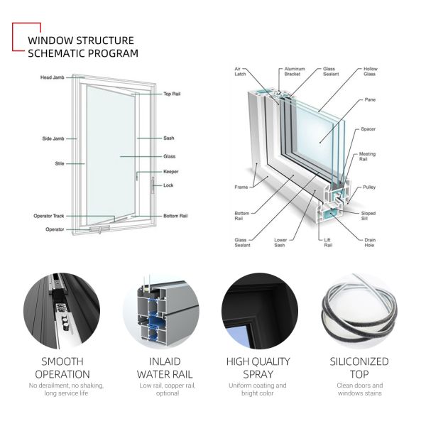 1.2-2.0mm Thick Aluminium Frame Windows Fixed Top Round Circle Windows
