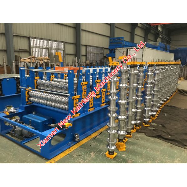 Three Layer / Level Corrugated Steel Panel Roll Forming Machine For Roofing