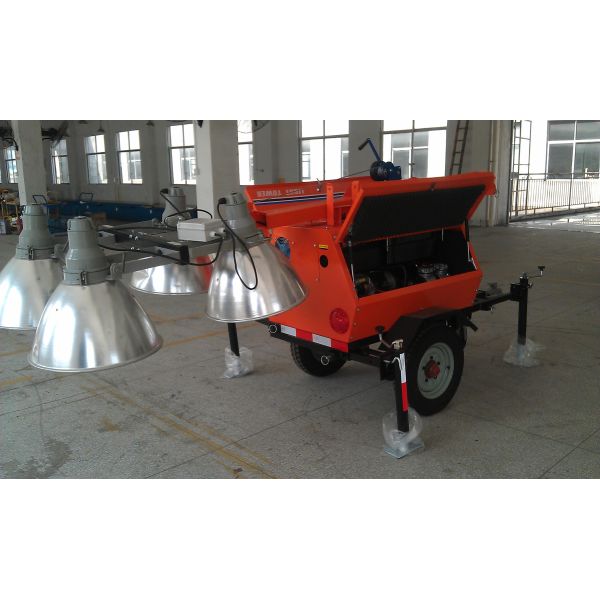 Diesel power mobile lighting tower with Brushless & single phase alternator