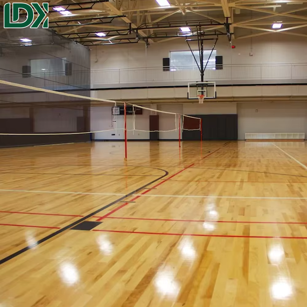 Elite Basketball Sports Flooring - FIBA-Compliant Hard Maple Wood with Custom Branding Options