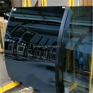 Cheap QJY20240308-01 Clear Tinted Float Curved Toughened Glass Fine Edge wholesale